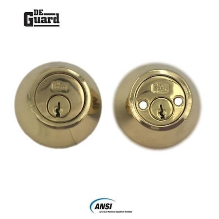 Deguard :Dbl. Deadbolt Polish Brass SC1 DDB02-PB-SC1